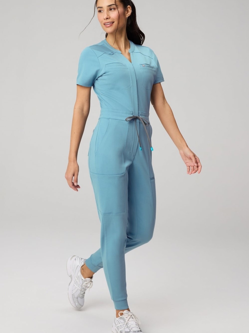 Fabletics PonteFlex Empower Scrub Jumpsuit Medium color Wave